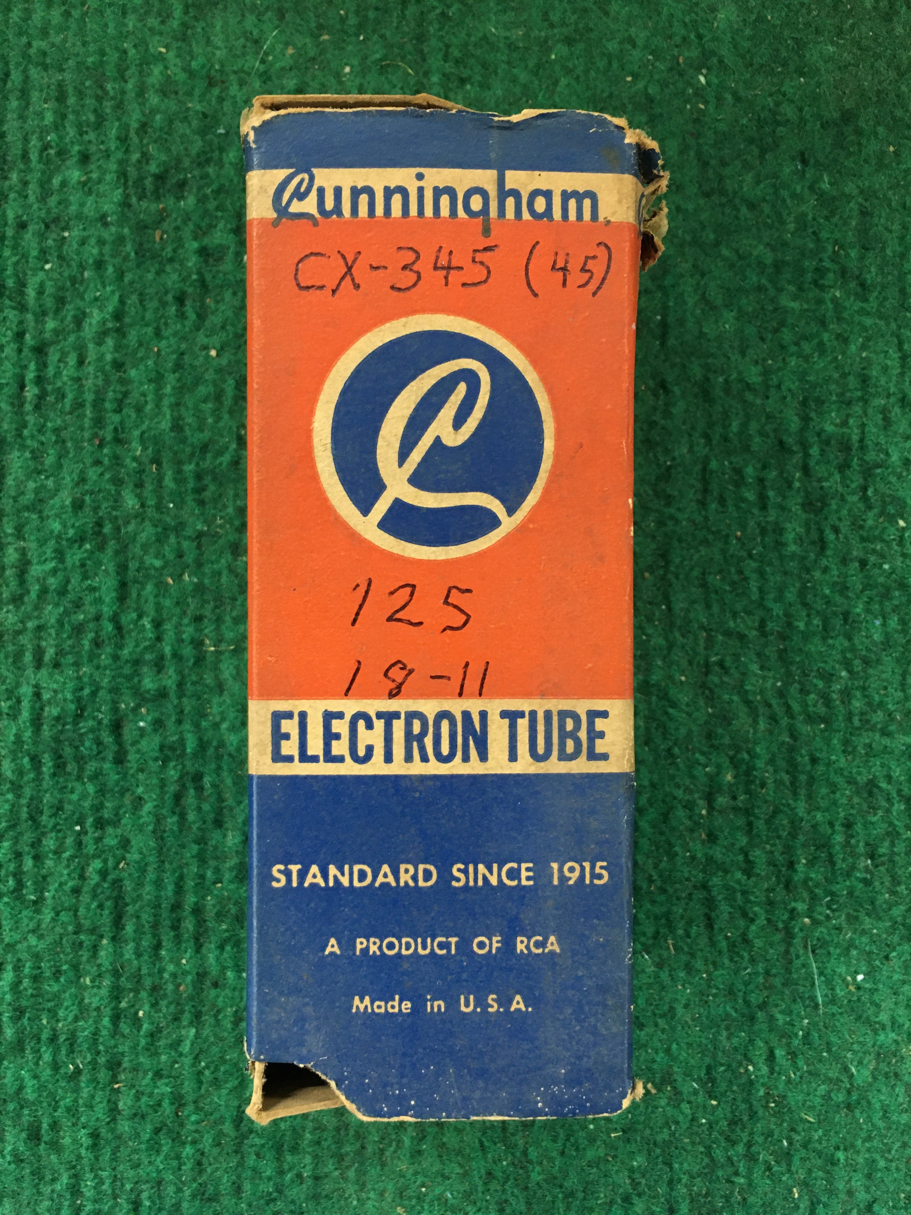Cunningham CX-345 (45) Vacuum Tube * Tested 125
