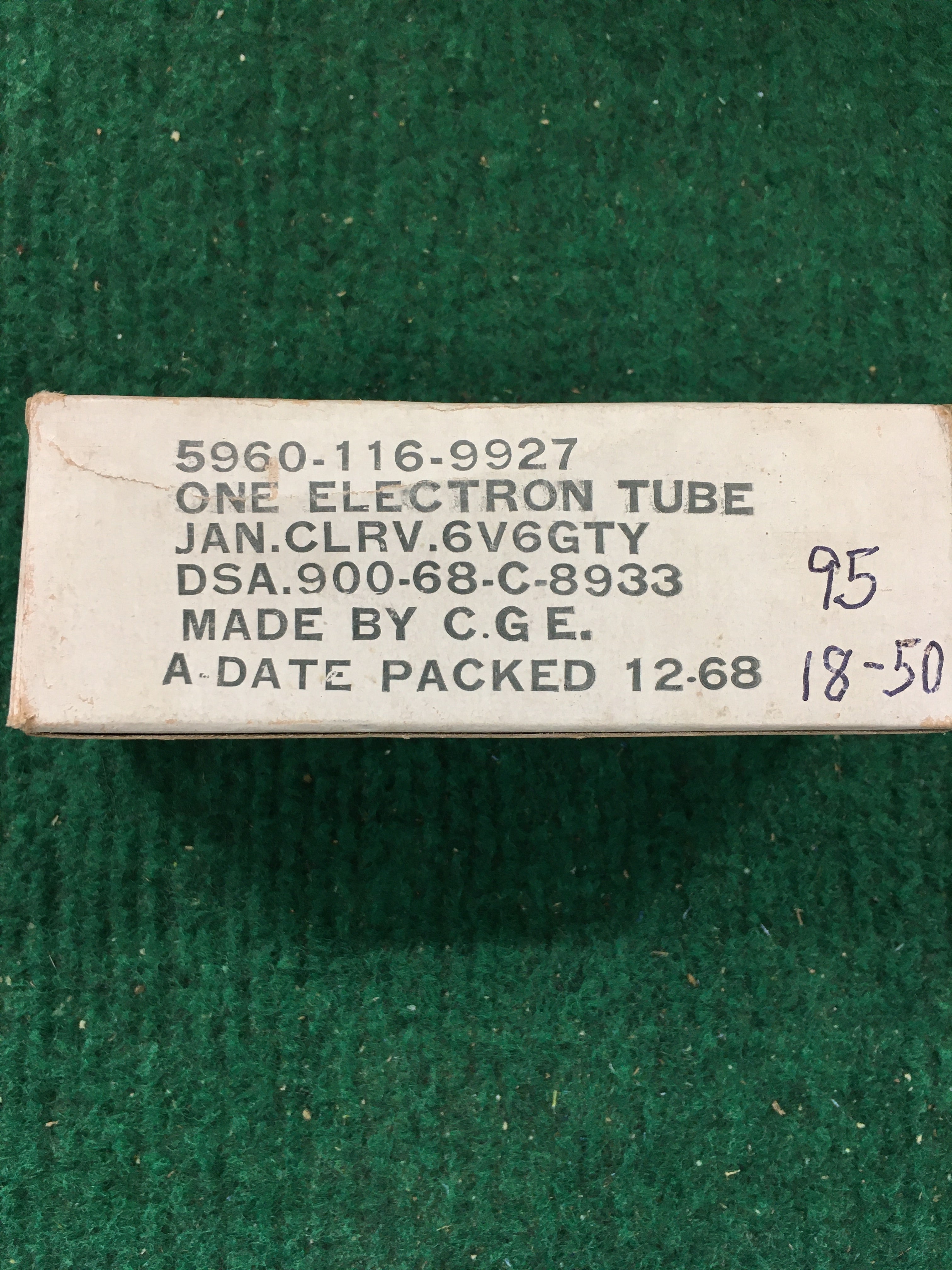 GE JAN CLRV-6V6GTY Vacuum Tube * Tested 95