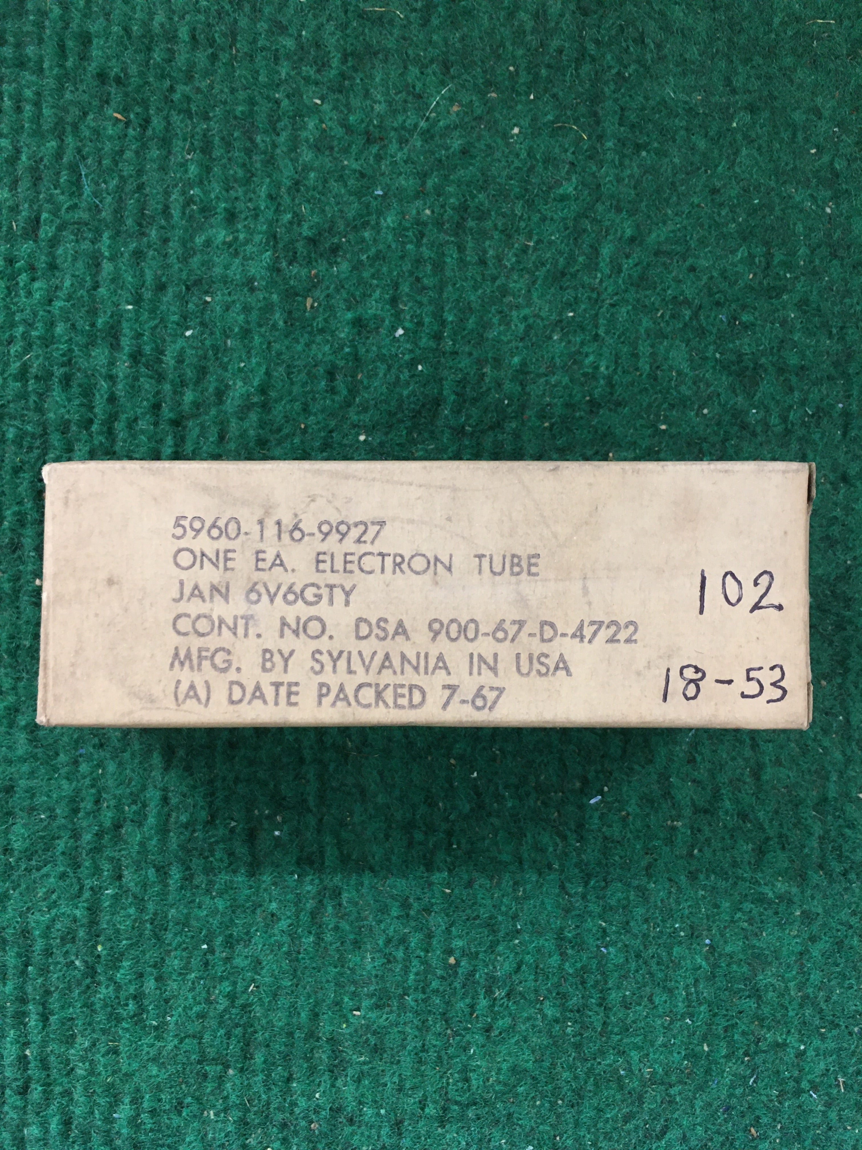 Sylvania JAN 6V6GTY Vacuum Tube * Tested 102