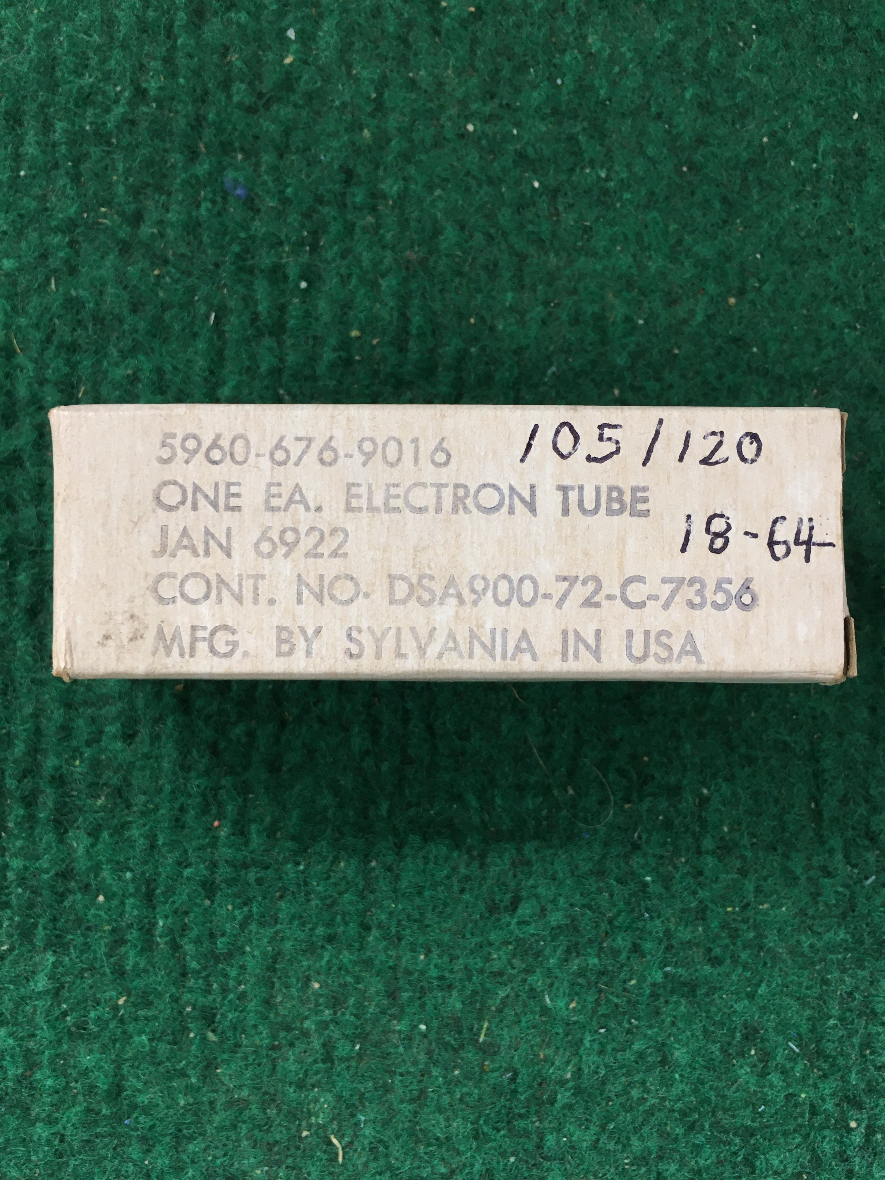 Sylvania JAN 6922 Vacuum Tube * Tested 105/120