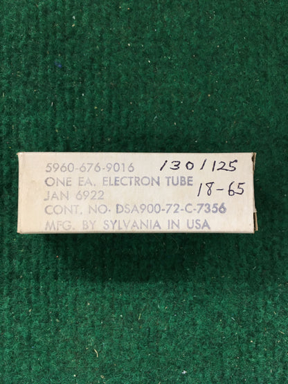 Sylvania JAN 6922 Vacuum Tube * Tested 130/125