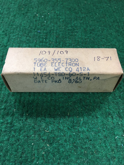 Western Electric 412A Vacuum Tube * Tested 109/109