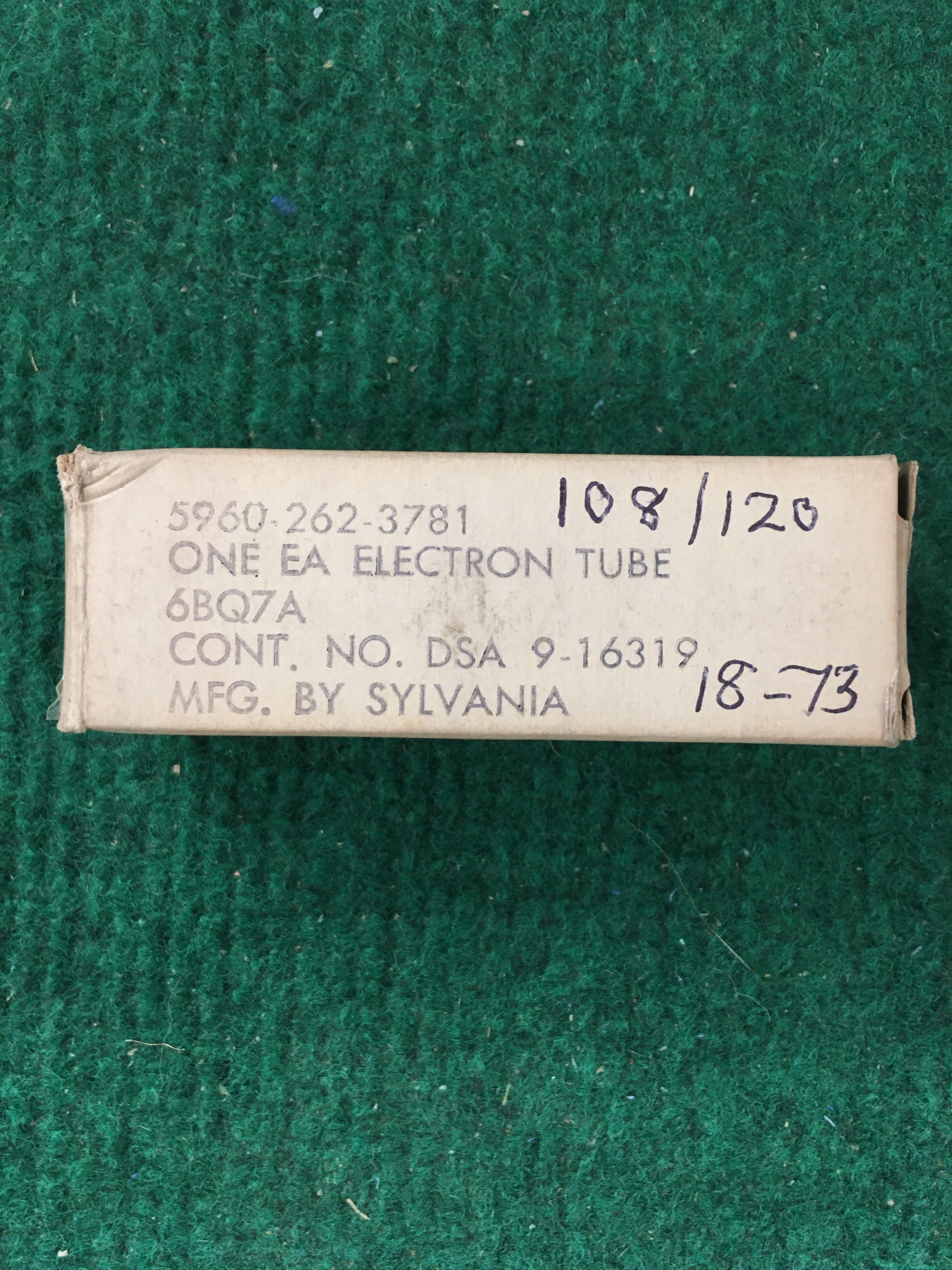 Sylvania 6BQ7A Vacuum Tube * Tested 108/120