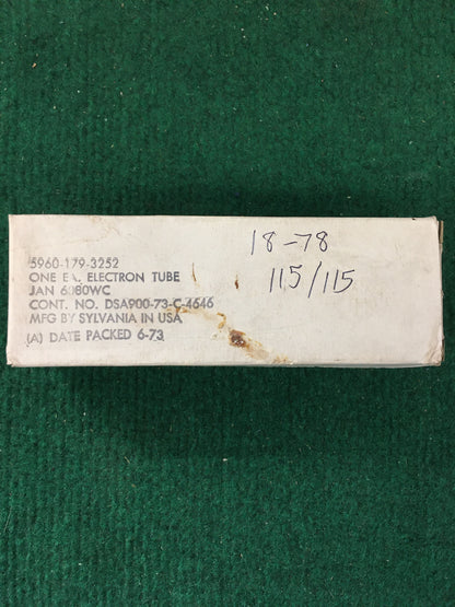 Sylvania JAN 6080WC Vacuum Tube * Tested 115/115