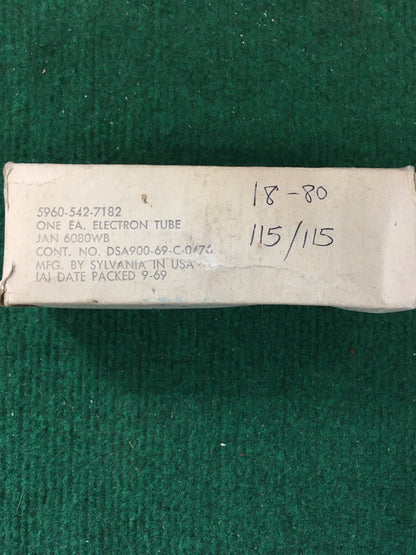 Sylvania JAN 6080WC Vacuum Tube * Tested 115/115