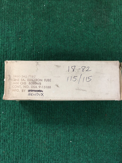 Bendix JAN 6080WB Vacuum Tube * Tested 115/115