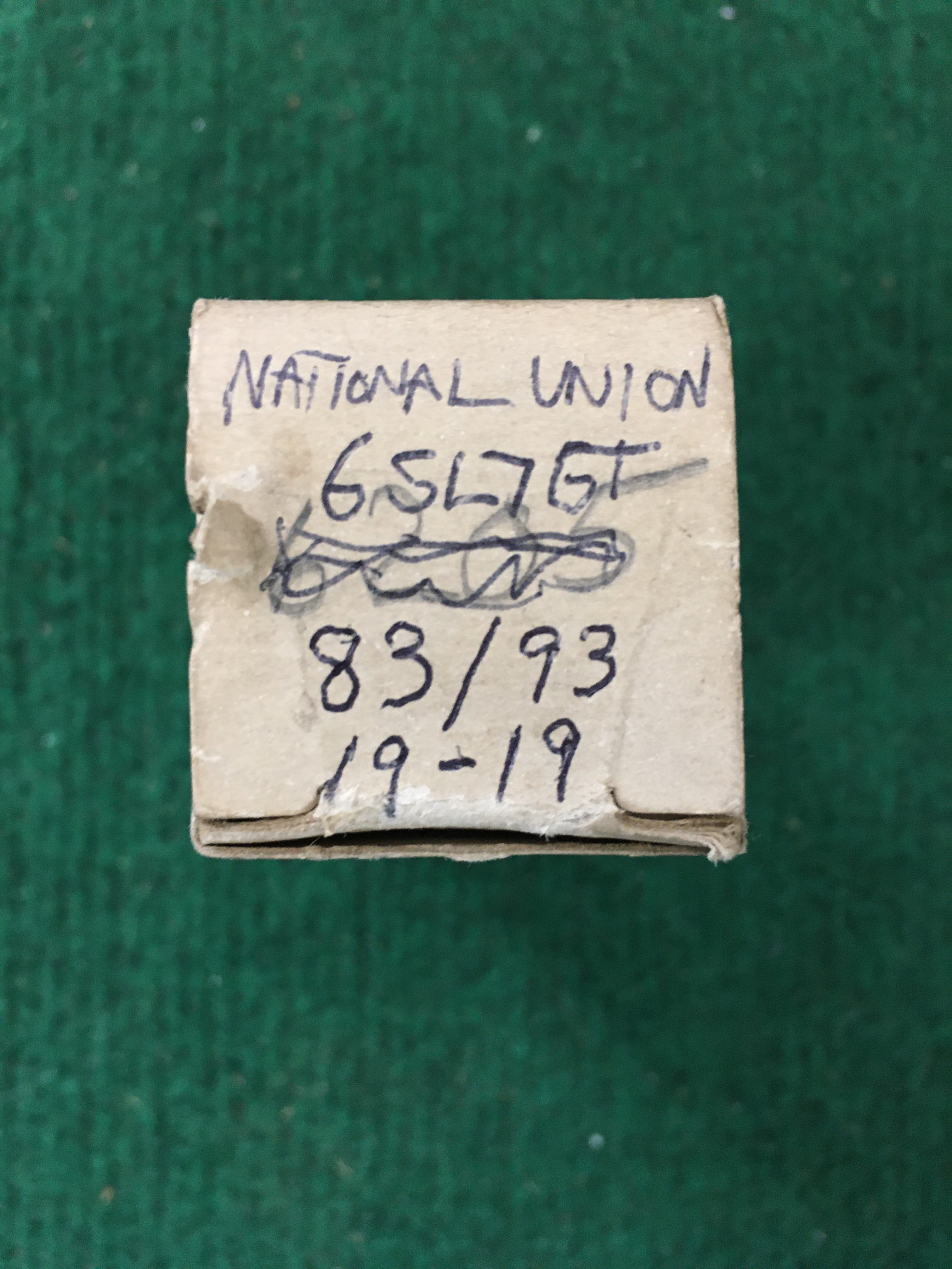 National Union 6SL7 GT Vacuum Tube * Tested 83/93