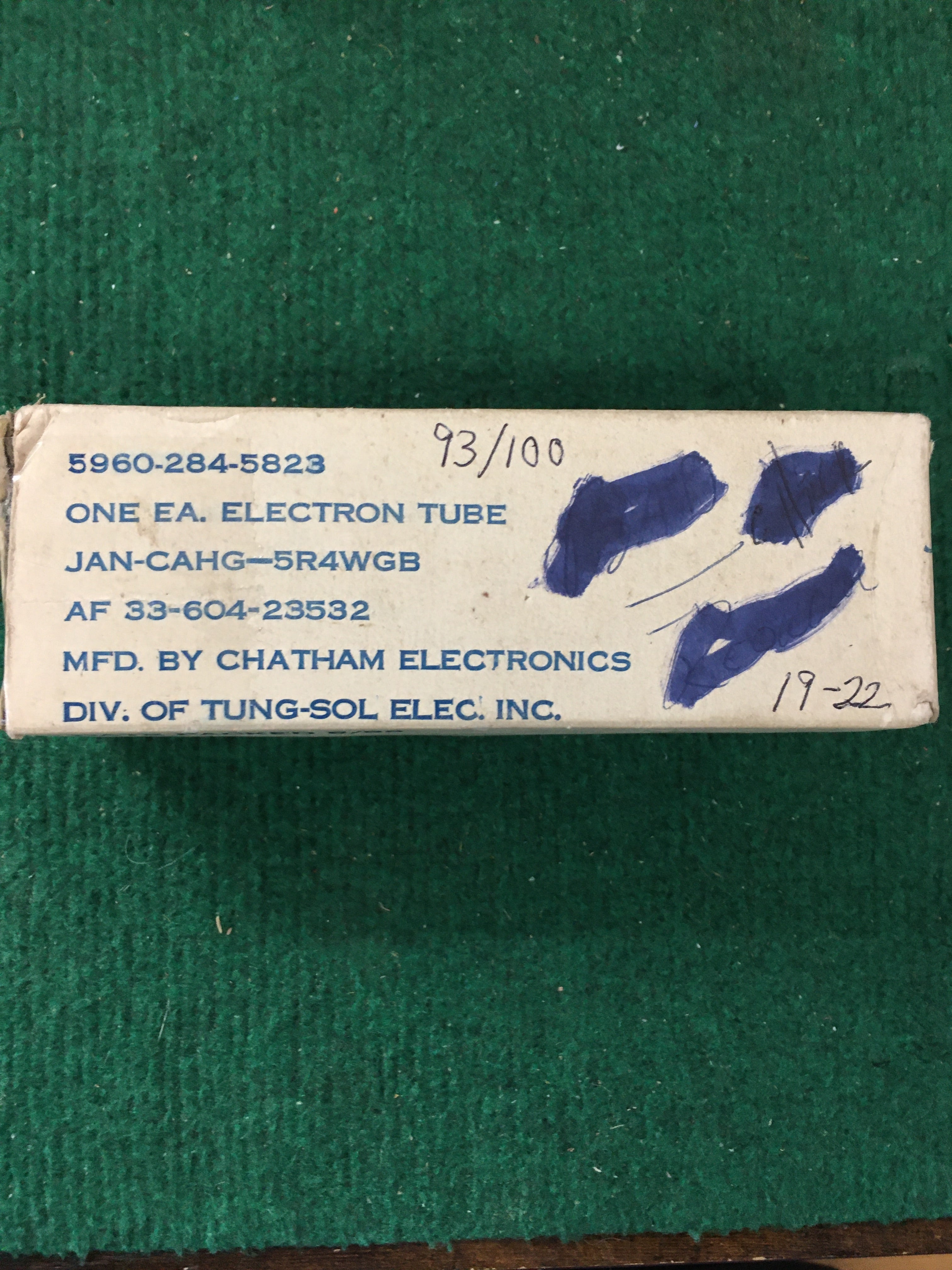 Tung-Sol JAN 5R4 WGB Vacuum Tube * Tested 93/100