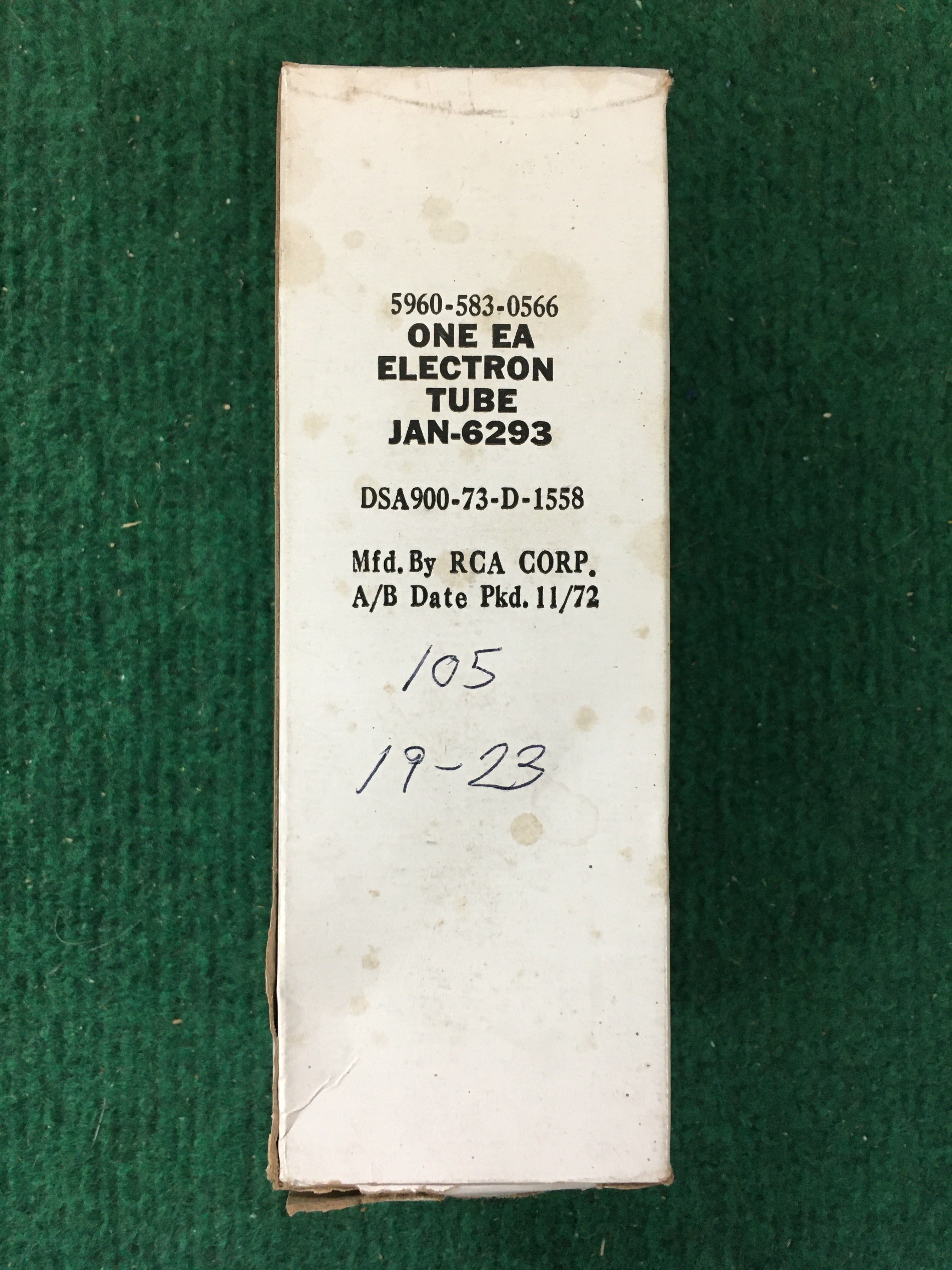RCA JAN 6293 Vacuum Tube * Tested 105