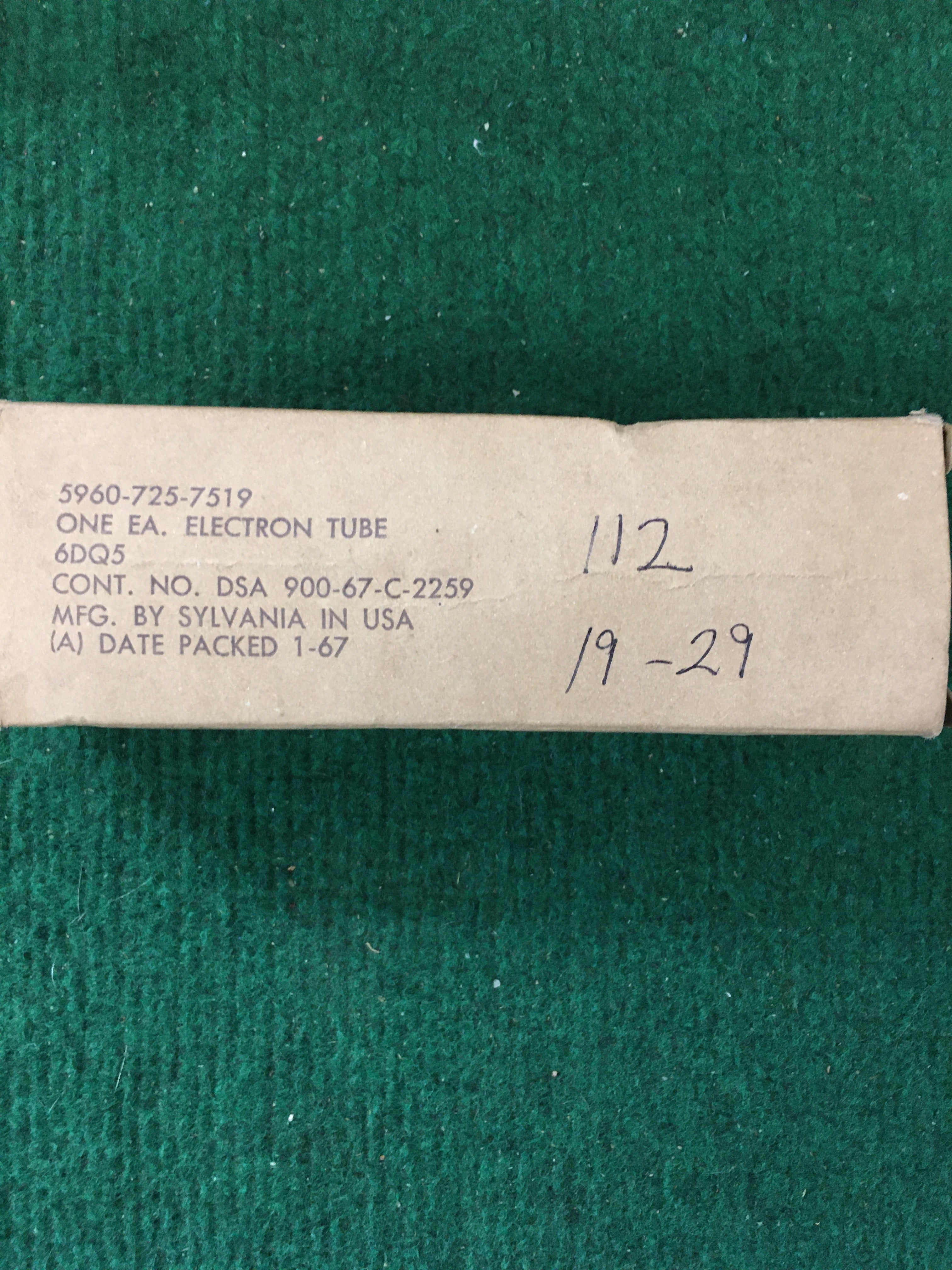 Sylvania 6DQ5 Vacuum Tube * Tested 112