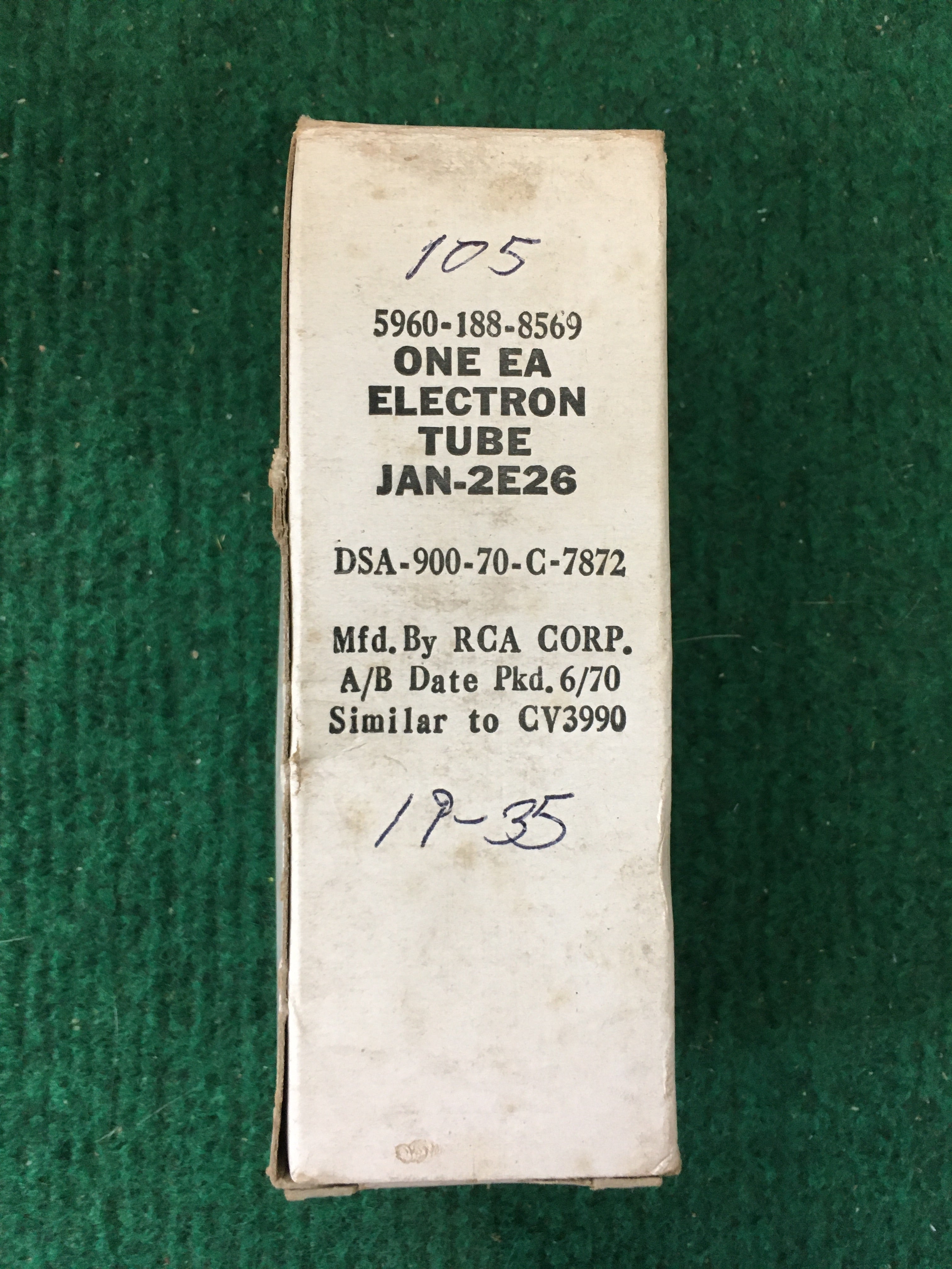 RCA JAN 2E26 Vacuum Tube * Tested 105