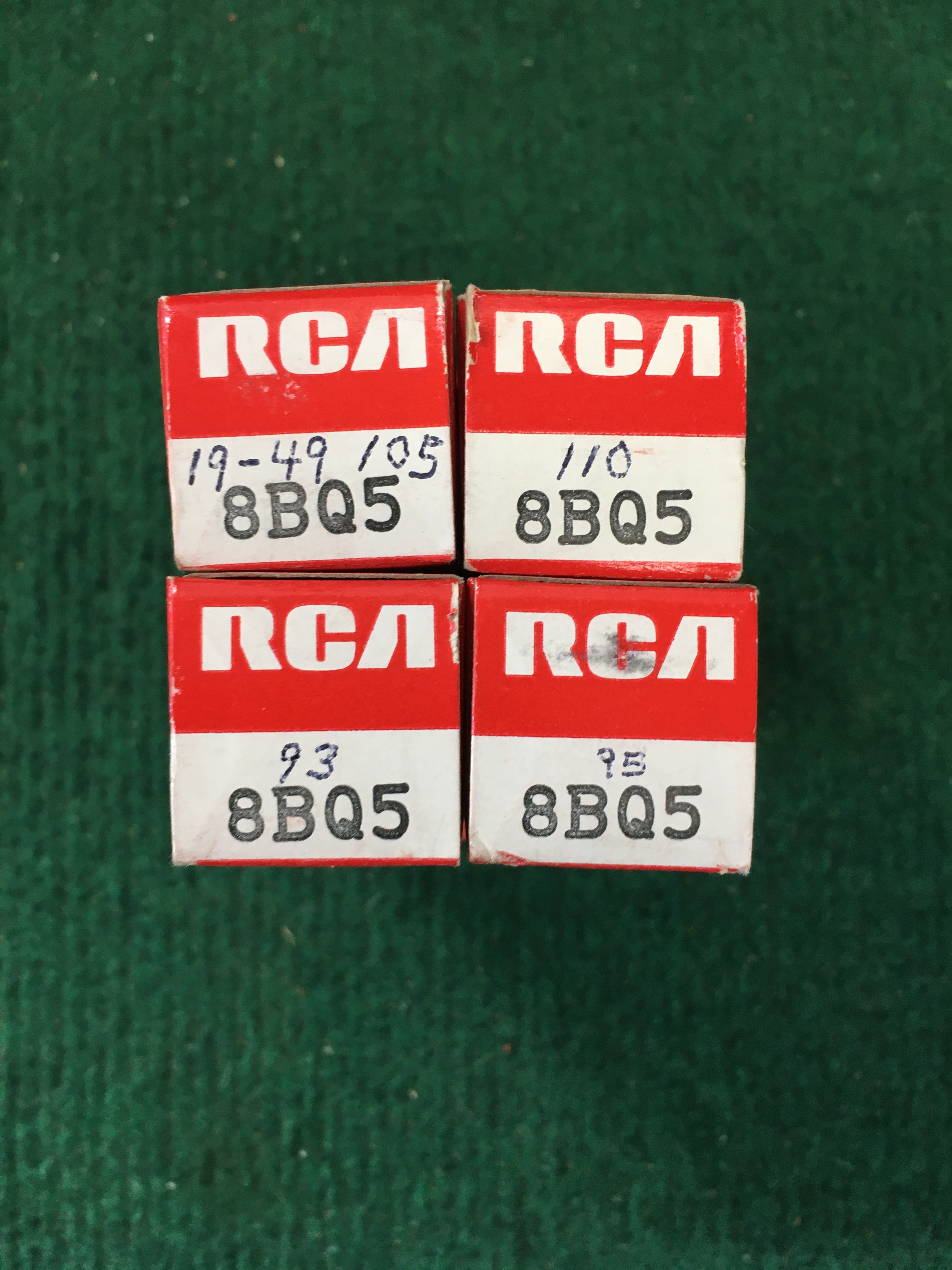 RCA 8BQ5 Vacuum Tube * Quad * Tested 105/110/93/95 * Great Sub for 6BQ8/EL84