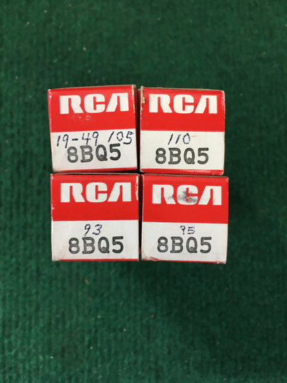 RCA 8BQ5 Vacuum Tube * Quad * Tested 105/110/93/95 * Great Sub for 6BQ8/EL84