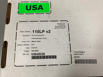 Sim Audio MOON 110LP V2 Phono Preamplifier * Box