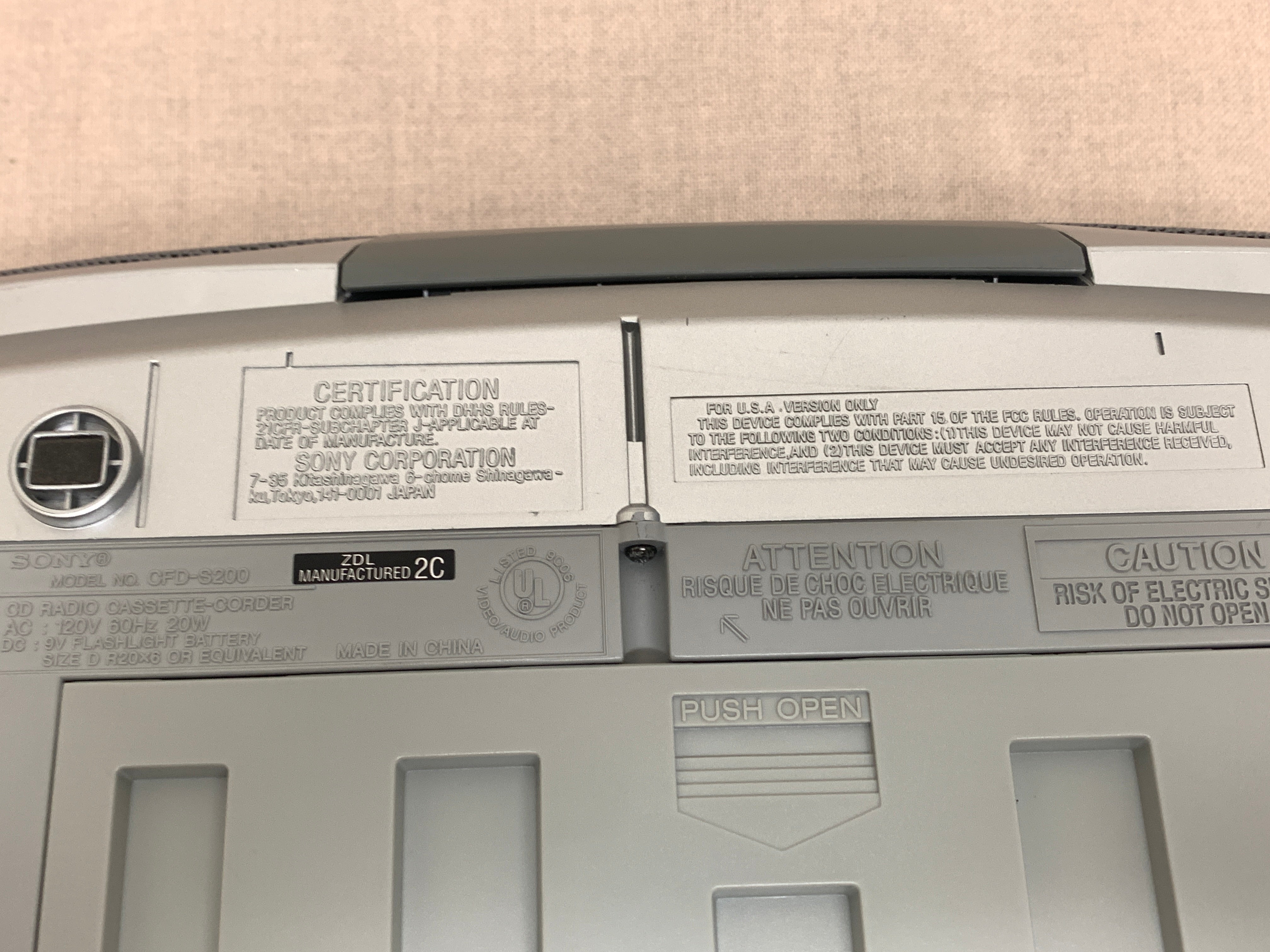 Sony CFD-5200 CD Cassette AM FM Radio Boombox