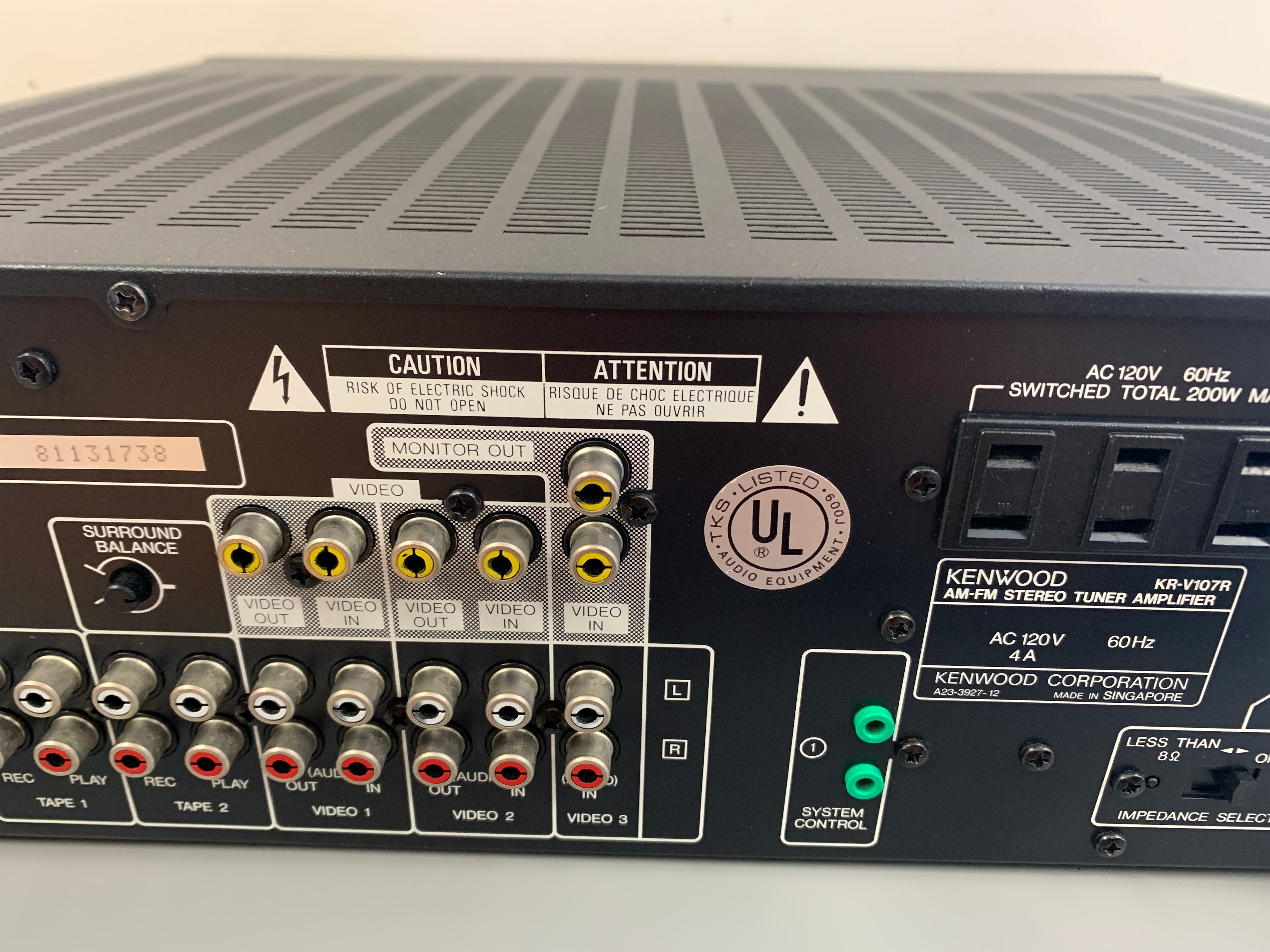 KENWOOD KA-V1000R * ￥99,800(1988年頃 KENWOOD KA-V1000R Integrated AV Surround Amplifier 1988 for Parts