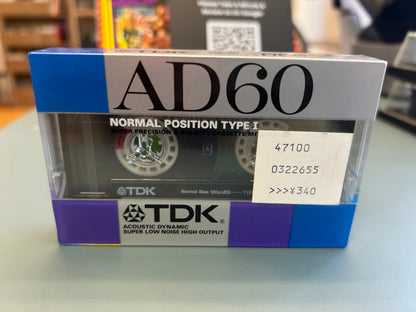 1987 TDK AD60 Sealed Cassette Tape * Japan