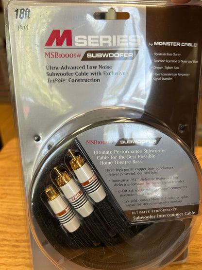 Monster msb1000sw Subwoofer Cable * 18 ft * NEW in Box !!! *