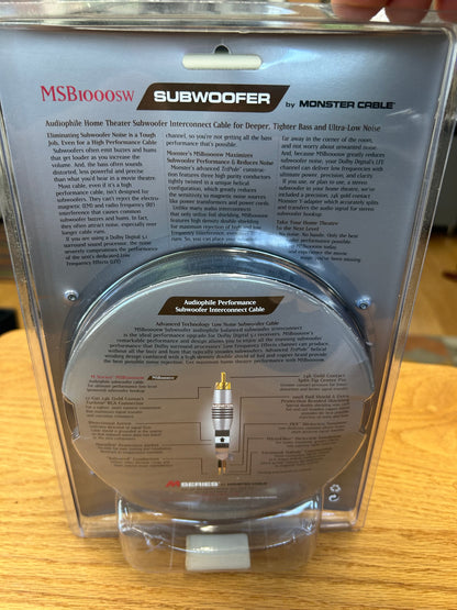 Monster msb1000sw Subwoofer Cable * 18 ft * NEW in Box !!! *