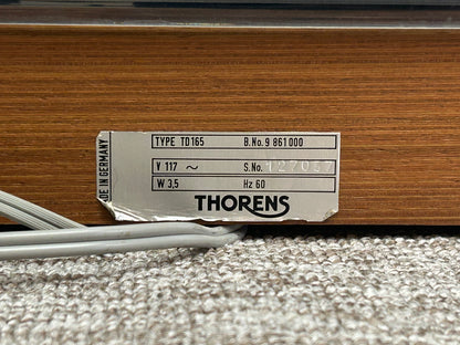 Thorens TD-165 Belt Drive Turntable * Ortofon Cartridge * New Belt * Fully Serviced * Metal Hinge Protectors * Manual