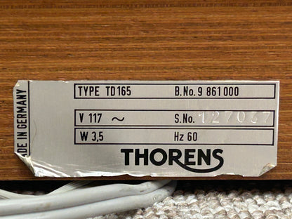 Thorens TD-165 Belt Drive Turntable * Ortofon Cartridge * New Belt * Fully Serviced * Metal Hinge Protectors * Manual