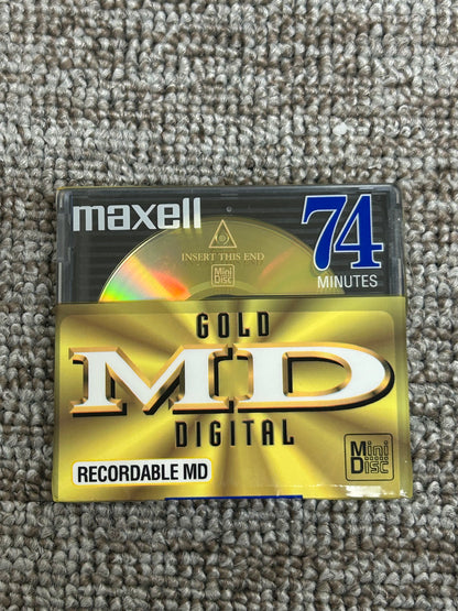 Maxell Gold MD Digital 74 Minutes * SEALED * New Old Stock * Recordable Minidisc