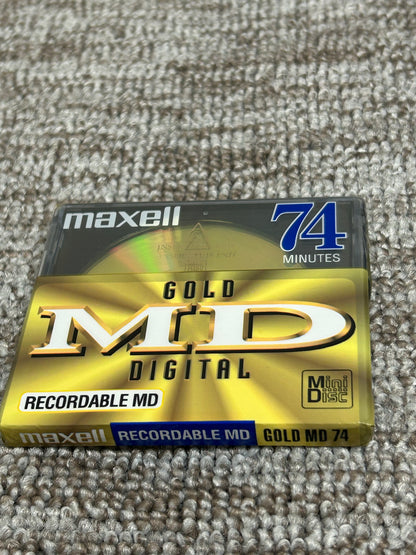 Maxell Gold MD Digital 74 Minutes * SEALED * New Old Stock * Recordable Minidisc