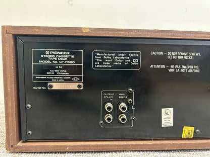 Pioneer CT-F500 Single Cassette Deck * Wood Case * Fully Serviced * New Belts