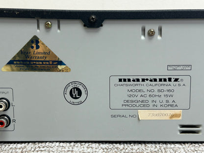 Marantz SD-160 Double Cassette Deck * Fully Serviced * New Belts