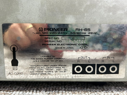 Pioneer RH-65 Eight Track Recorder * Fully Serviced * New Belts