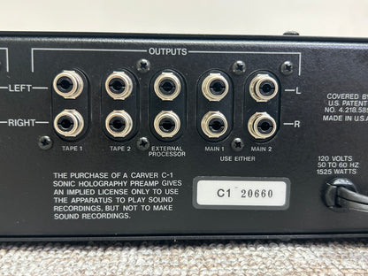 Carver C-1 Sonic Holography Preamplifier * Fully Serviced * Box