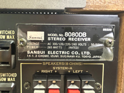 Sansui 8080DB Stereo Receiver * 85W RMS * Fully Serviced * 3rd Party Shipping Only