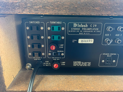McIntosh C29 Preamplifier with Original Wood Case