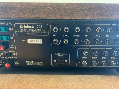 McIntosh C29 Preamplifier with Original Wood Case