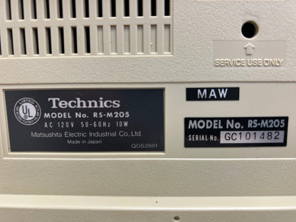 Technics RS-M205 Single Cassette Deck * Fully Serviced * New Belts