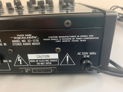 Realistic Stereo 32-1210 Mixer with Phono Inputs