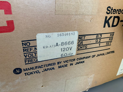 JVC KD-A7 Single Cassette Deck * Box * Manual