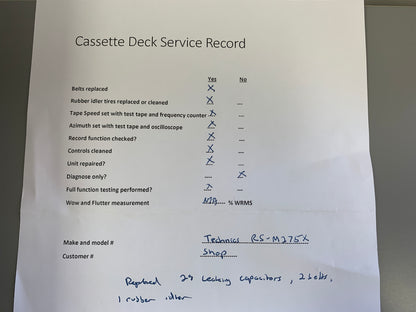 Technics RS-M275X Single Cassette Deck * DBX * Fully Restored * Recapped