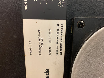 JBL Decade L26 Floor Standing Speakers * Original Blue Grills * 1978