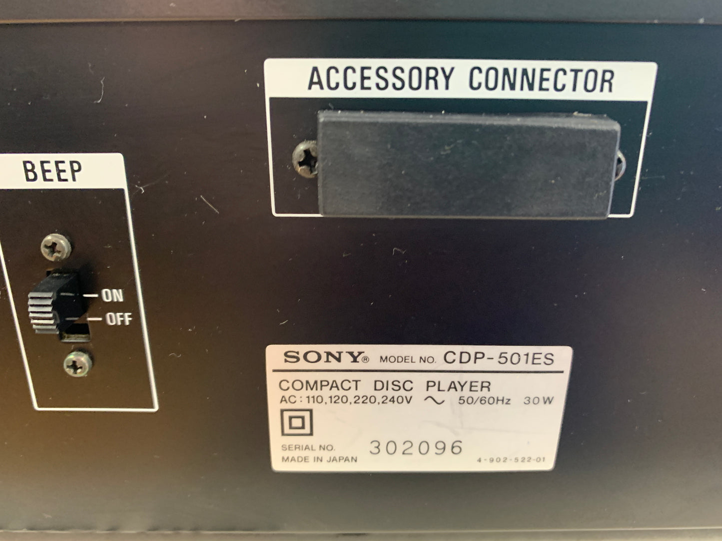 Sony CDP-501ES Single CD Player * Remote * Manual * Box