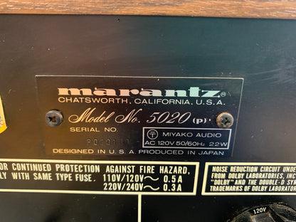 Marantz Model 4020 Single Cassette Deck * New Belts * Serviced