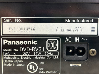 Panasonic DVD-RV31 CD/DVD Player * Remote * Fully Serviced * New Belts