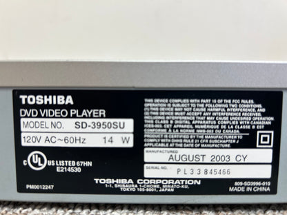 Toshiba SD-3950 CD/DVD Player * Remote * Fully Serviced * New Belts