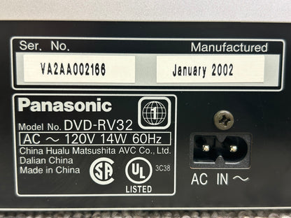Panasonic DVD-RV32 CD/DVD Player * Fully Serviced * New Belts