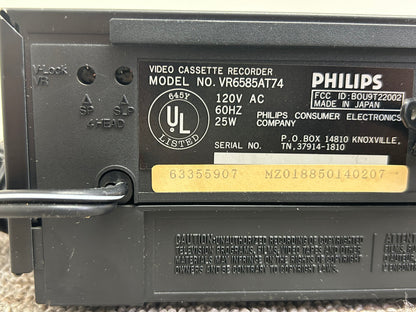 Philips VR6585 VHS HQ Hi-Fi Stereo Video Cassette Recorder * Fully Serviced * New Belts