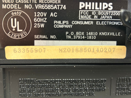 Philips VR6585 VHS HQ Hi-Fi Stereo Video Cassette Recorder * Fully Serviced * New Belts