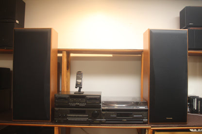80's Blast !!! Complete Serviced Technics Stereo System !!! Amp, Cassette, CD, Turntable and Speakers ! Mint with Remote !!