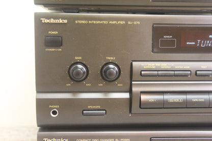 80's Blast !!! Complete Serviced Technics Stereo System !!! Amp, Cassette, CD, Turntable and Speakers ! Mint with Remote !!