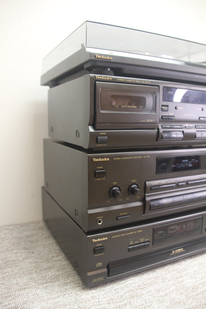 80's Blast !!! Complete Serviced Technics Stereo System !!! Amp, Cassette, CD, Turntable and Speakers ! Mint with Remote !!