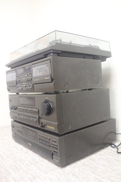 80's Blast !!! Complete Serviced Technics Stereo System !!! Amp, Cassette, CD, Turntable and Speakers ! Mint with Remote !!